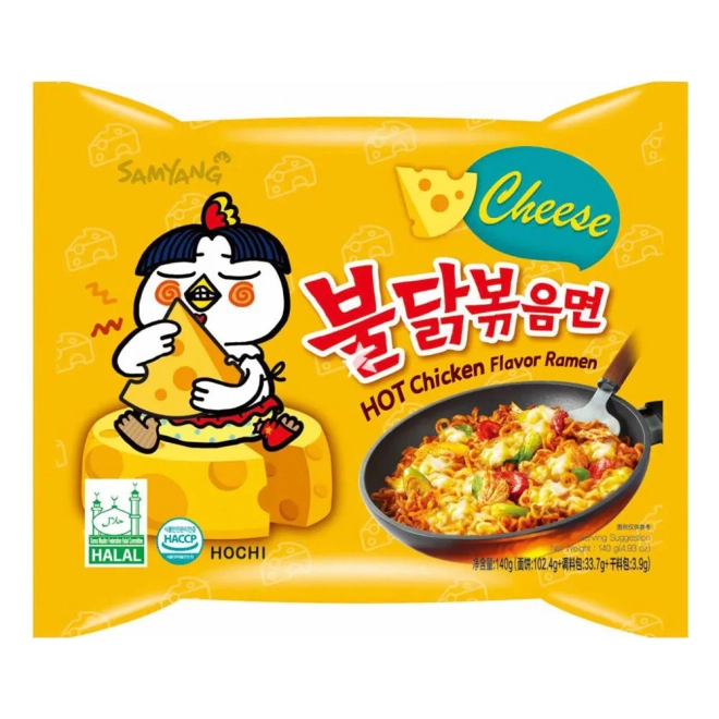 SamYang Buldak Sajtos Csirke Ízesítésű Tészta 140g